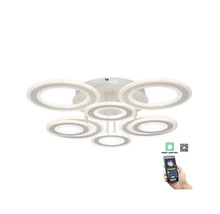 Plafonieră LED albă cu telecomandă și abajururi circulare
