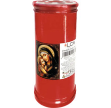 Lumânare roșie de cimitir cu imaginea Fecioarei Maria