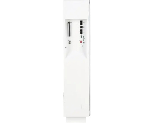 Unitate de control albă cu antenă, mai multe conexiuni de rețea și lămpi de control pentru aplicații smart home.