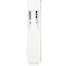Gateway smart home alb pentru montare pe șină cu porturi de rețea, antenă și indicatori de stare.