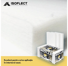 Plăci izolatoare din lână de oaie în ambalaj.