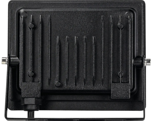 Vedere din spate a unui reflector LED negru cu aripioare de răcire