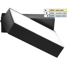 Lumină de perete LED neagră cu reglare a temperaturii de culoare de la 3000 Kelvin la 6500 Kelvin.