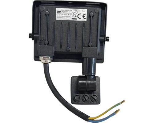 Vedere din spate a unui reflector cu LED cu cablu de conectare