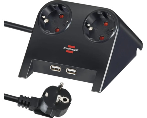 Prelungitor Brennenstuhl cu porturi USB și ștecher