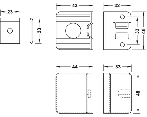 Desen tehnic cu dimensiunile feroneriei pentru mobilă