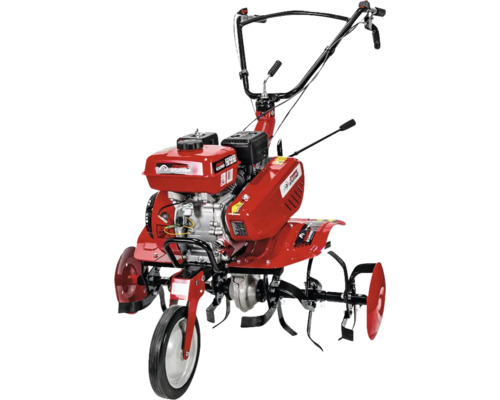 Freza de grădină roșie cu roți și comenzi