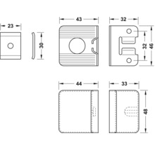 Desen tehnic al unei feronerie de mobilier cu dimensiuni