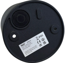 Partea inferioară a unei lămpi cu specificațiile produsului și gradul de protecție IP65.