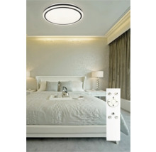 Dormitor cu plafonieră LED rotundă și telecomandă