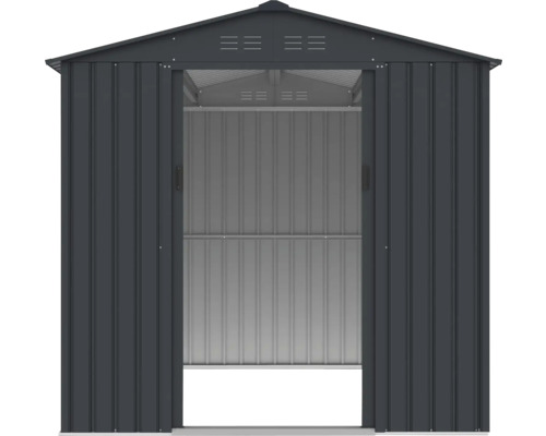 Magazie metalică de grădină cu ușă glisantă