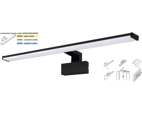 Lumină de perete cu LED cu temperatură de culoare reglabilă și exemple de montaj
