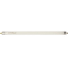 Tub fluorescent Ecoguard cu soclu cu pini la ambele capete și marcaj de conformitate europeană.