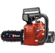 Motoferăstrău cu acumulator Einhell cu șină de ghidare și lanț de ferăstrău.