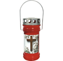 Lumina de mormânt cu cruce și motiv floral