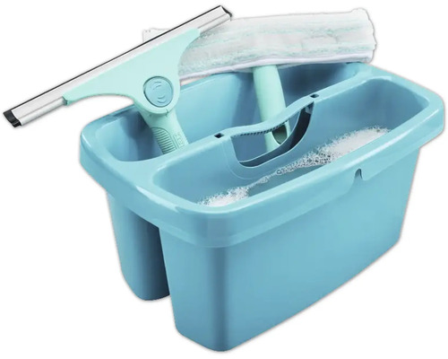 Găleată cu ștergător de geamuri și racletă pentru geamuri