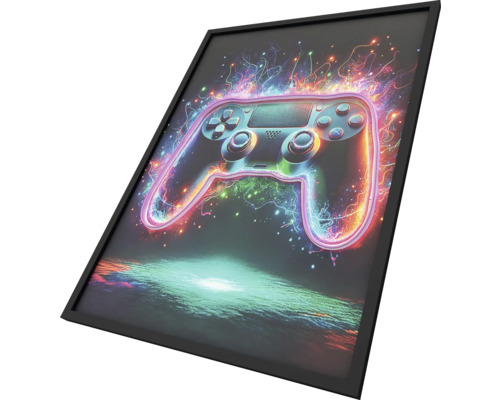 Poster înrămat cu motivul unui controller de jocuri video