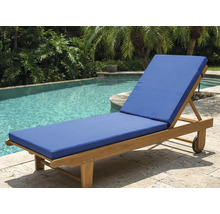 Șezlong cu suport albastru la piscină