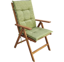 Scaun de grădină din lemn cu căptușeală verde