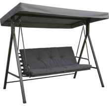 Balansoar de grădină cu acoperiș din material textil și șezut tapițat