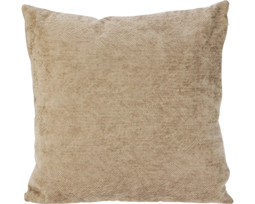 Pernă decorativă pătrată bej din material texturat cu model spic.