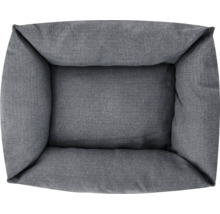 Pătuț gri dreptunghiular pentru câini, cu margini ridicate pentru animale de companie