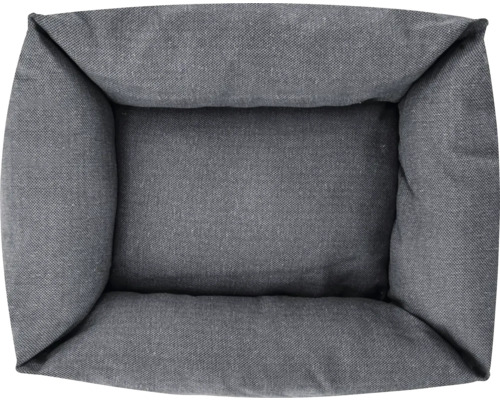 Pătuț gri dreptunghiular pentru câini, cu margini ridicate pentru animale de companie