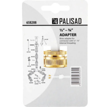 Adaptor Palisad din alamă pentru conectori de furtun cu filet interior de la 1/2 inch la 3/4 inch în ambalaj original.