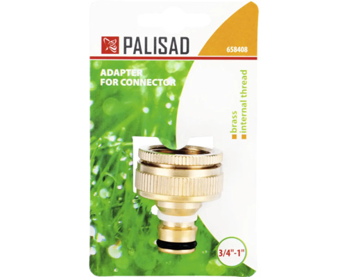Palisad Logo. Adaptor pentru robinet din alamă cu filet interior, dimensiune 3/4 inch la 1 inch.