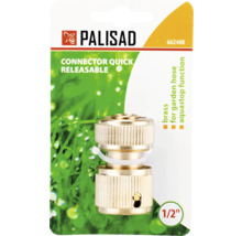 Conector pentru furtun Palisad din alamă cu funcție aquastop pentru furtunuri de grădină, 1/2 inch, cuplaj rapid