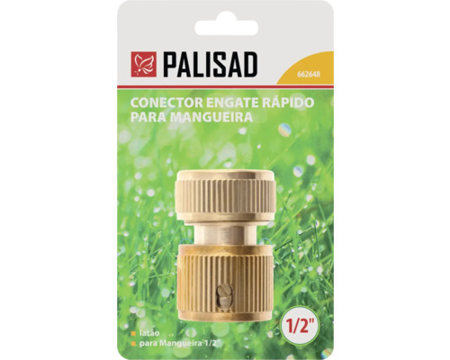 Conector rapid Palisad din alamă pentru furtunuri de grădină, 1/2 inch.