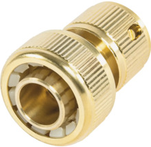 Conector de furtun din alamă, cuplaj rapid pentru furtun de grădină cu suprafață striată.