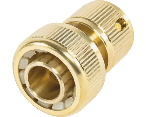 Conector de furtun din alamă, cuplaj rapid pentru furtun de grădină cu suprafață striată.