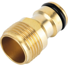 Conector de robinet din alamă cu filet exterior și cuplă rapidă inclusiv inel de etanșare pentru irigarea grădinii.