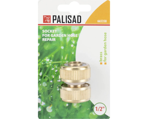 Mufă de reparație Palisad din alamă pentru furtun de grădină, 1/2 inch.