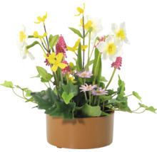 Flori artificiale decorative într-un ghiveci