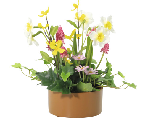 Flori artificiale decorative într-un ghiveci