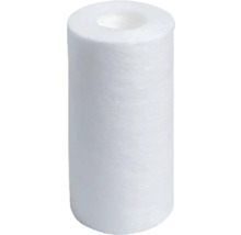 Cartuș de filtrare de rezervă cilindric alb din polipropilenă pentru filtre de apă.