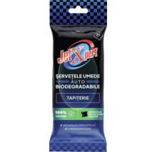 Jet Xpert Logo, pachet 24 șervețele umede biodegradabile din viscoză neagră pentru tapițerie auto, pentru curățare profundă și împrospătare.