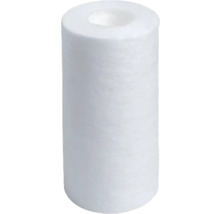 Cartuș filtrant cilindric pentru sedimente din polipropilenă albă.