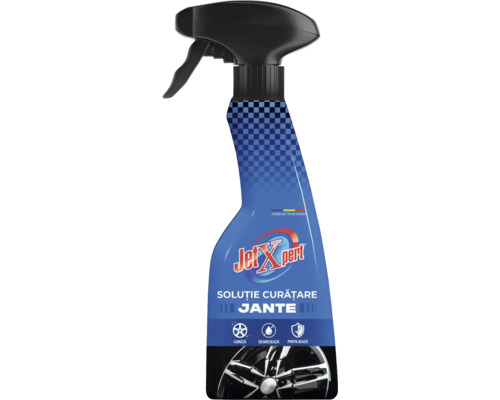 Soluție curățare jante JetXpert în flacon cu pulverizator pentru curățare, degresare și protecție.