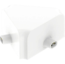 Conector de colț pentru sistem de șine alb din plastic