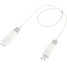 Cablu de conectare alb cu fișă și mufă cu 2 poli pentru sisteme LED.