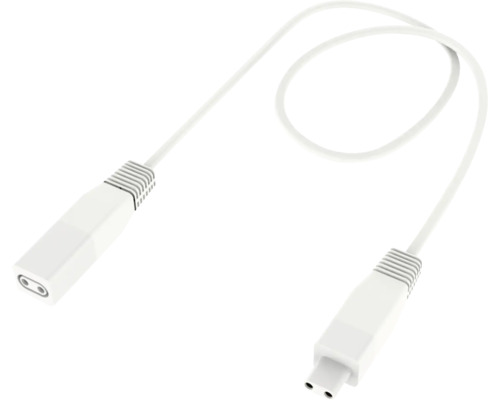 Cablu de conectare alb cu fișă și mufă cu 2 poli pentru sisteme LED.