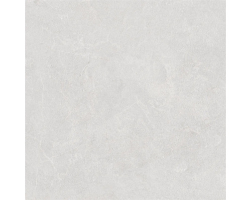 Placă din gresie porțelanată gri deschis cu aspect de piatră, suprafață mată și textură subtilă.