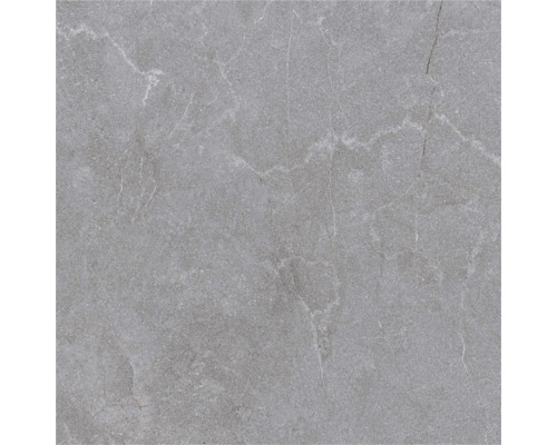 Placă de gresie porțelanată gri cu aspect de piatră naturală, textură fină și nervuri discrete.