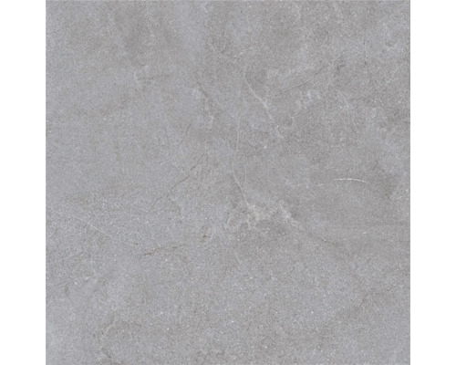 Placă ceramică din gresie porțelanată cu aspect de piatră, gri, cu nervuri fine și suprafață structurată.