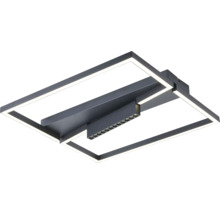 Plafonieră LED modernă neagră cu două cadre dreptunghiulare și spoturi integrate.