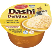 Inaba Dashi Delights hrană pentru pisici la cupă rețetă cu pui și brânză 70 grame.