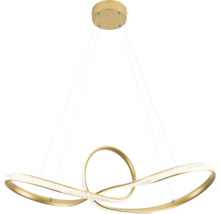 Pendul LED auriu cu design modern ondulat și sursă de lumină integrată.